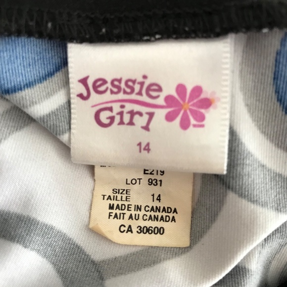 Jessie Girl White Blue Polka Dot Dress Size 14 V-Neck With Tie Back Bow - Picture 7 of 8